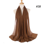 Women plain bubble chiffon scarf hijab