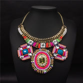 Fashion Acrylic Beads Bohemian Necklace  Boho Maxi Statement Big Ethnic Vintage