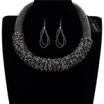 Multilayer Seedbead Bohemian Choker Necklace set