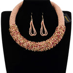Multilayer Seedbead Bohemian Choker Necklace set