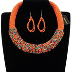 Multilayer Seedbead Bohemian Choker Necklace set