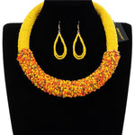 Multilayer Seedbead Bohemian Choker Necklace set