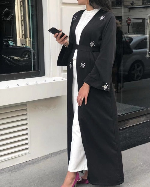 Muslim Diamonds Beading Cardigan