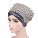 Luxury scarf/Turban Hats Velvet Gold with beads