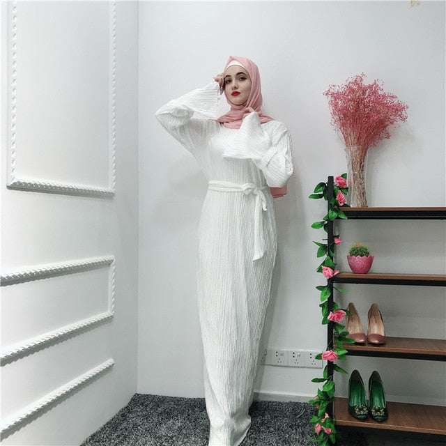Muslim Wrinkled Pencil  Maxi Dress