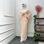 Muslim Wrinkled Pencil  Maxi Dress